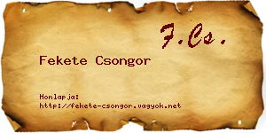 Fekete Csongor névjegykártya
